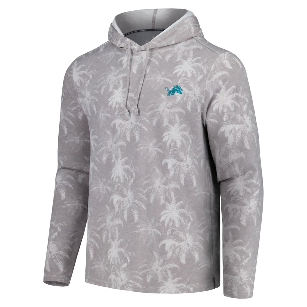 Detroit Lions Palm Frenzy Hoodie Long Sleeve T-Shirt Gray | Tommy Bahama