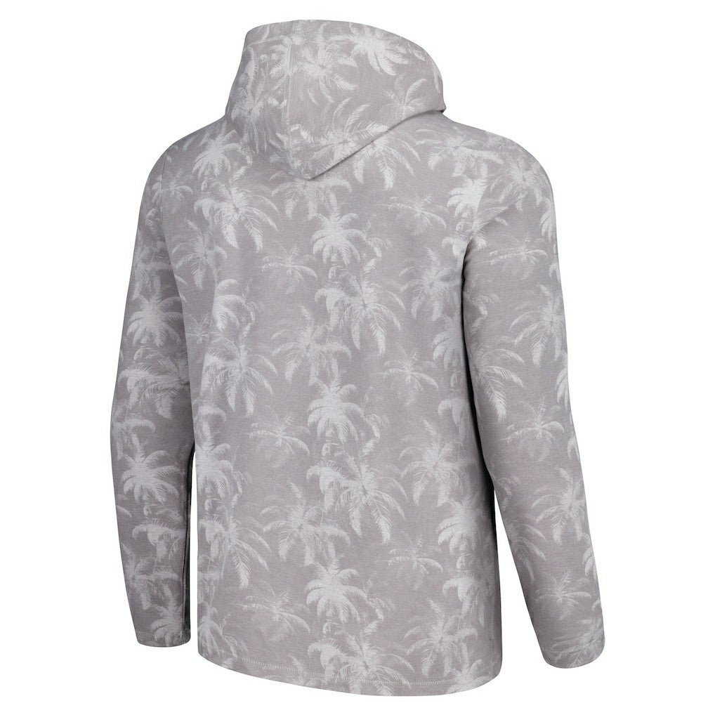 Miami Dolphins Palm Frenzy Hoodie Long Sleeve T-Shirt Gray | Tommy Bahama