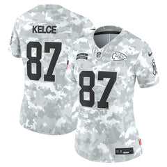 Travis Kelce Kansas City Chiefs Women's 2024 Salute to Service Limited Jersey Arctic Camo | Nike for Sale