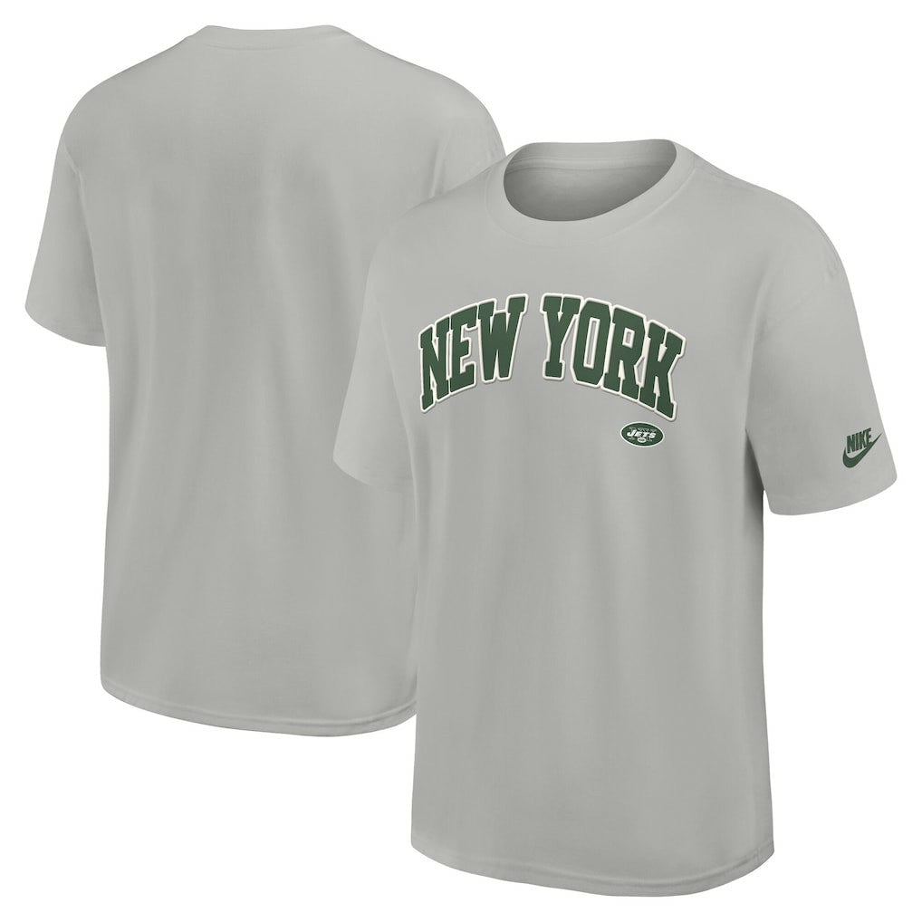 New York Jets Rewind Statement Max90 T-Shirt Gray | Nike for Sale