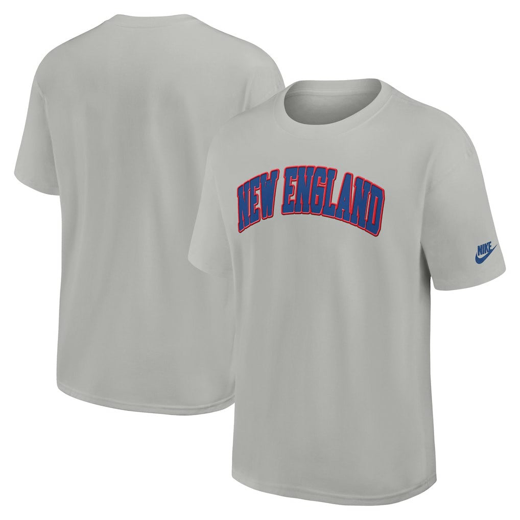 New England Patriots Rewind Statement Max90 T-Shirt Gray | Nike for Sale