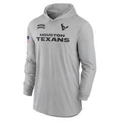 Houston Texans 2024 Salute to Service Lightweight Dri-FIT Long Sleeve Hoodie T-Shirt Gray | Nike for Sale