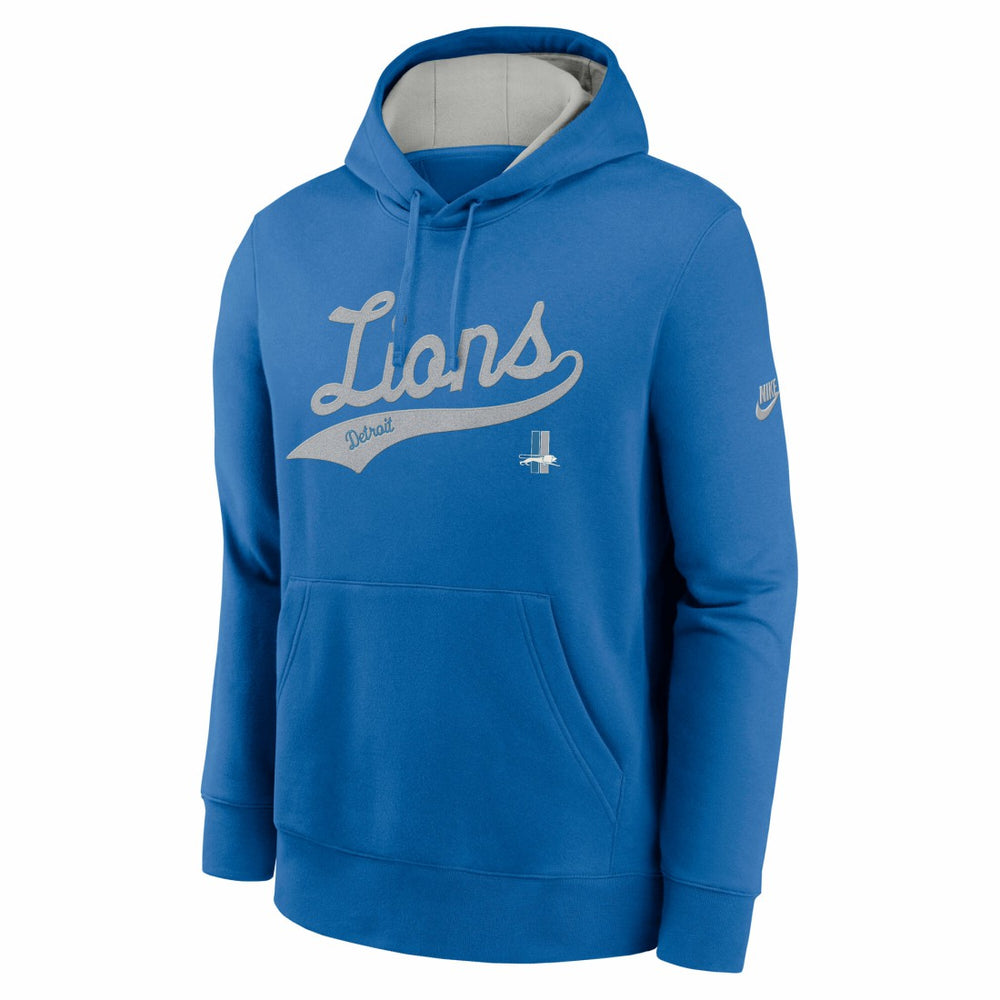 Detroit Lions Rewind Club Logo Pullover Hoodie Blue | Nike for Sale