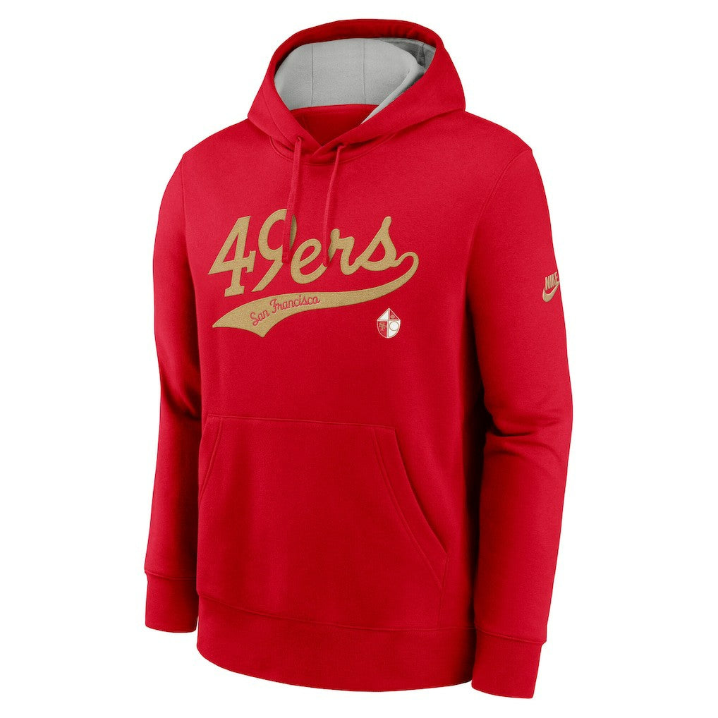 San Francisco 49ers Rewind Club Logo Pullover Hoodie Scarlet | Nike for Sale