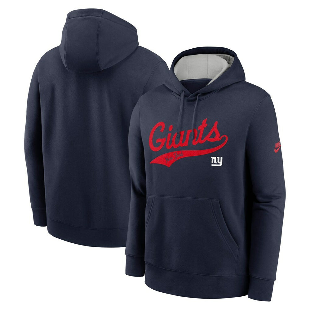 New York Giants Rewind Club Logo Pullover Hoodie Navy | Nike for Sale