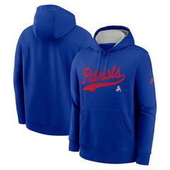 New England Patriots Rewind Club Logo Pullover Hoodie Royal | Nike for Sale