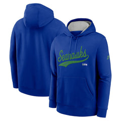 Seattle Seahawks Rewind Club Logo Pullover Hoodie Royal | Nike for Sale