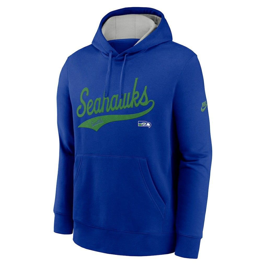 Seattle Seahawks Rewind Club Logo Pullover Hoodie Royal | Nike for Sale