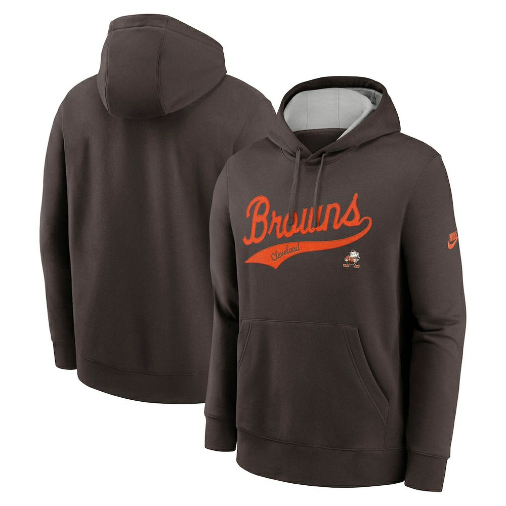 Cleveland Browns Rewind Club Logo Pullover Hoodie Brown | Nike for Sale