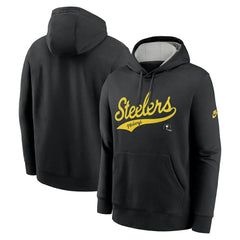 Pittsburgh Steelers Rewind Club Logo Pullover Hoodie Black | Nike for Sale