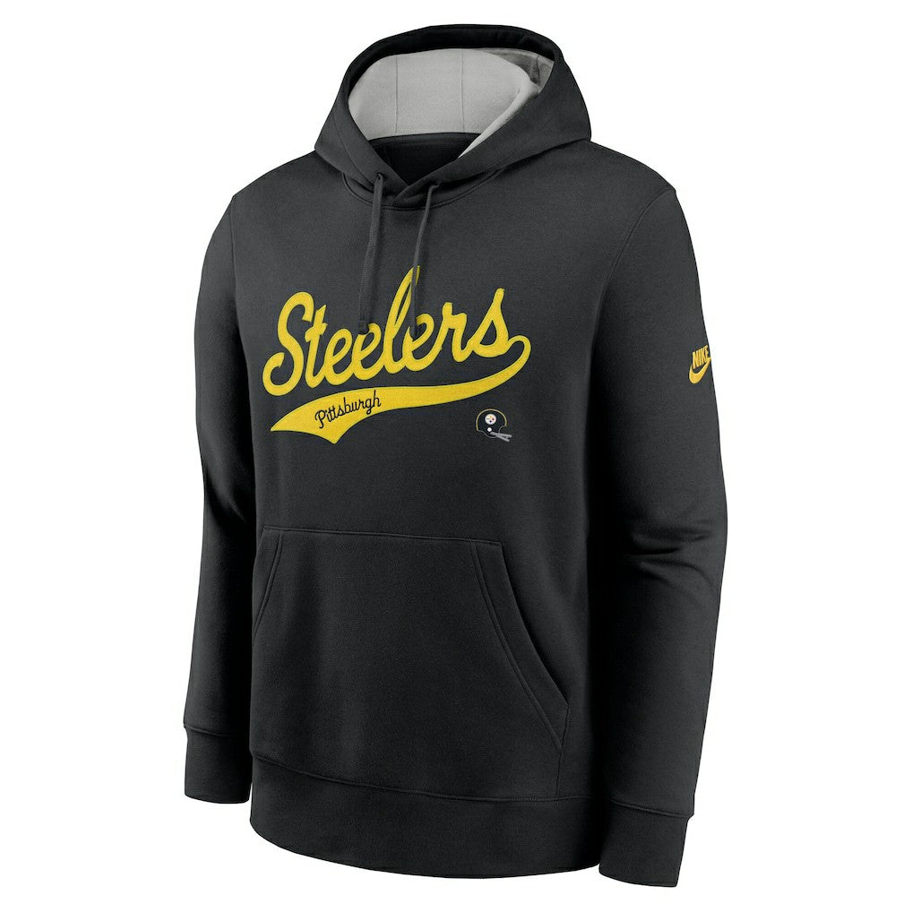 Pittsburgh Steelers Rewind Club Logo Pullover Hoodie Black | Nike for Sale
