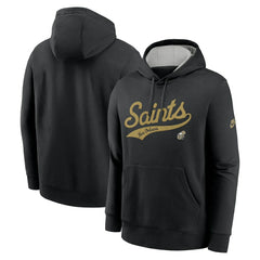 New Orleans Saints Rewind Club Logo Pullover Hoodie Black | Nike for Sale