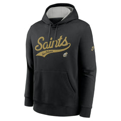 New Orleans Saints Rewind Club Logo Pullover Hoodie Black | Nike for Sale