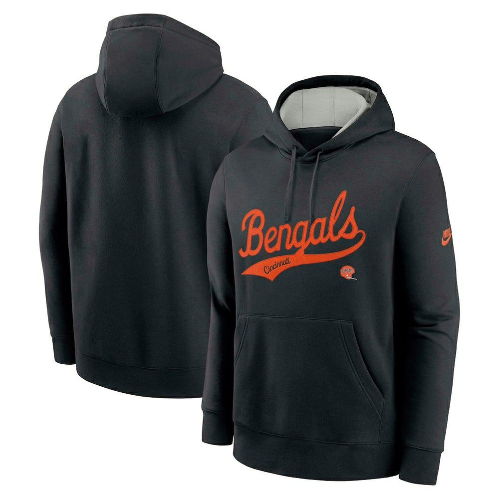 Cincinnati Bengals Rewind Club Logo Pullover Hoodie Black | Nike for Sale