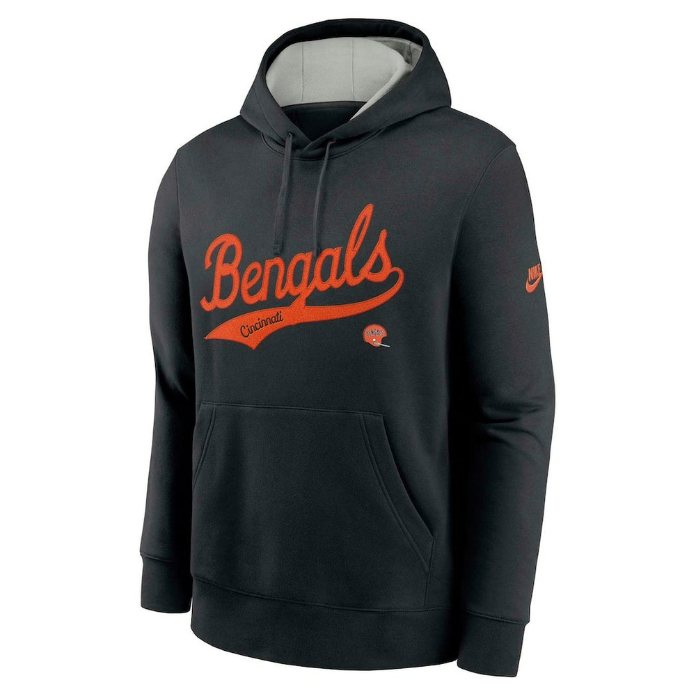 Cincinnati Bengals Rewind Club Logo Pullover Hoodie Black | Nike for Sale