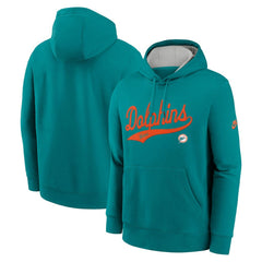 Miami Dolphins Rewind Club Logo Pullover Hoodie Aqua | Nike for Sale