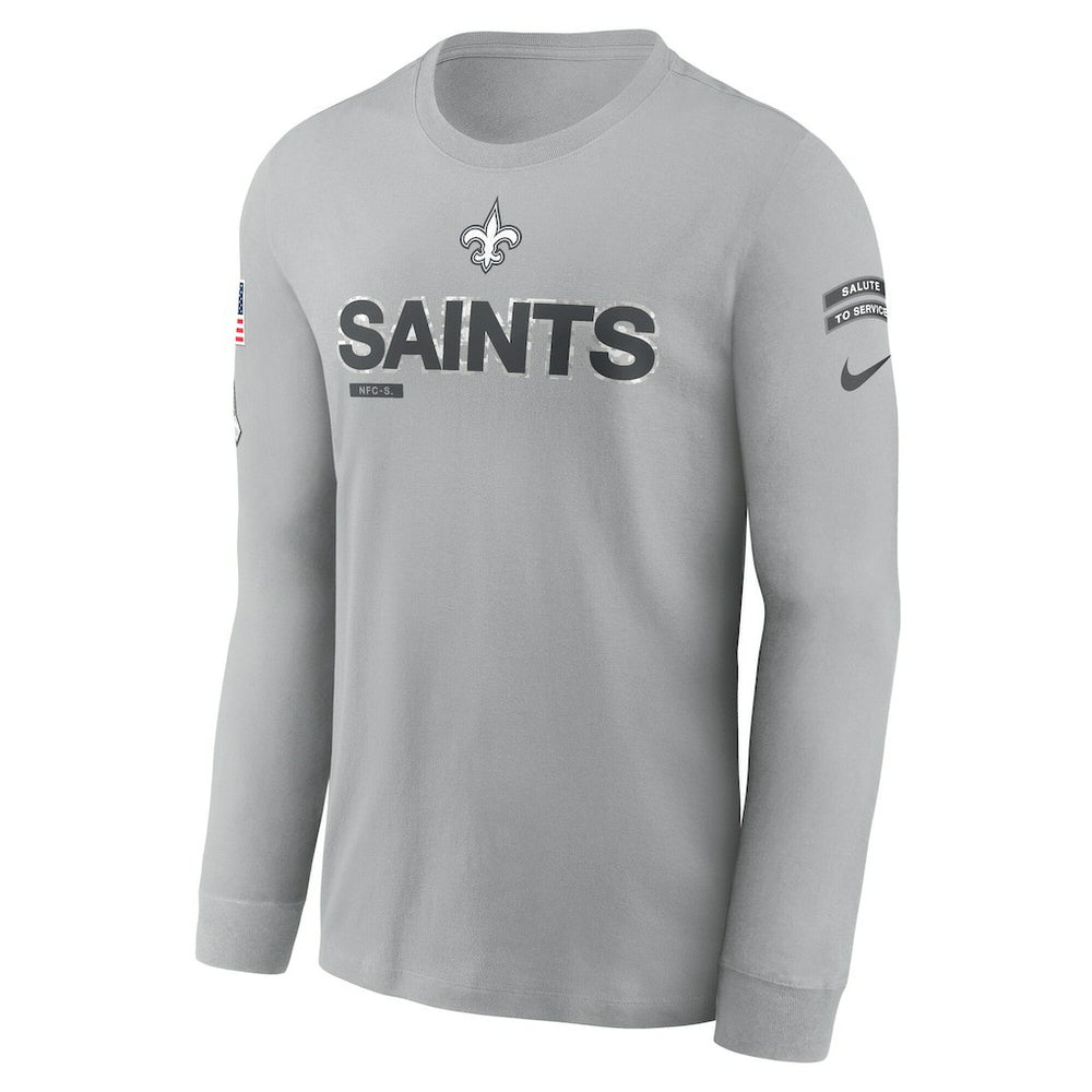 New Orleans Saints 2024 Salute To Service Long Sleeve T-Shirt Gray | Nike for Sale