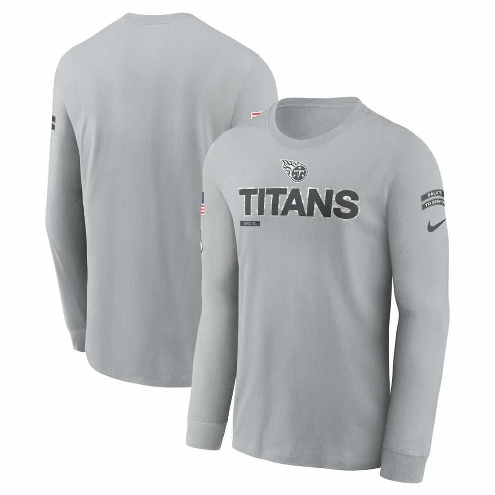 Tennessee Titans 2024 Salute To Service Long Sleeve T-Shirt Gray | Nike for Sale