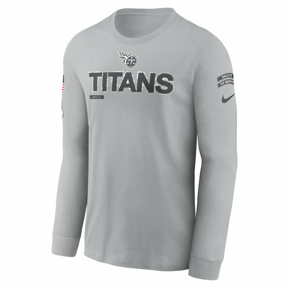 Tennessee Titans 2024 Salute To Service Long Sleeve T-Shirt Gray | Nike for Sale