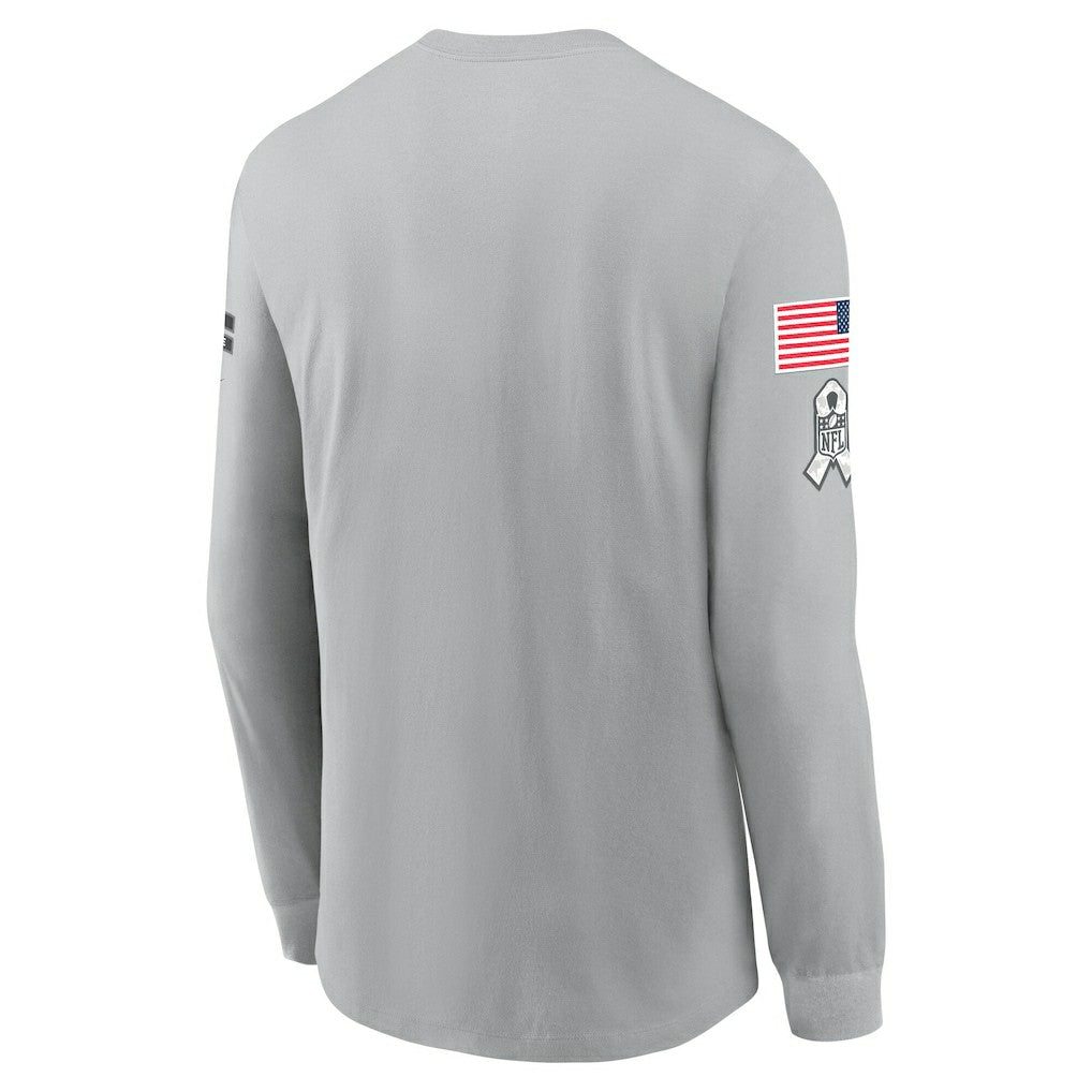 Cleveland Browns 2024 Salute To Service Long Sleeve T-Shirt Gray | Nike for Sale