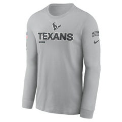 Houston Texans 2024 Salute To Service Long Sleeve T-Shirt Gray | Nike for Sale