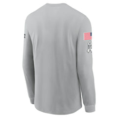 Houston Texans 2024 Salute To Service Long Sleeve T-Shirt Gray | Nike for Sale