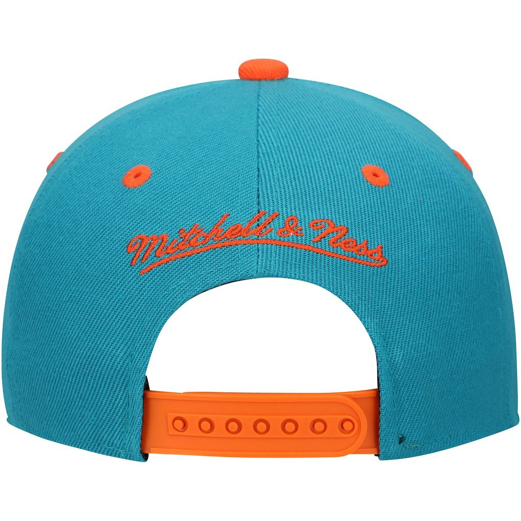 Miami Dolphins Youth All In 2.0 Adjustable Hat Aqua | Mitchell & Ness