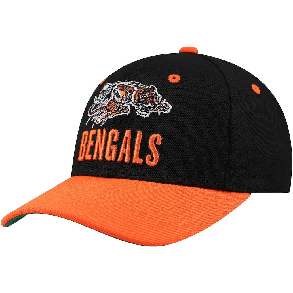 Cincinnati Bengals Youth All In 2.0 Adjustable Hat Black | Mitchell & Ness