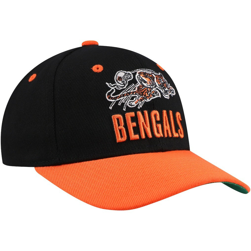 Cincinnati Bengals Youth All In 2.0 Adjustable Hat Black | Mitchell & Ness