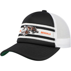 Cincinnati Bengals Youth Stripe Trucker Adjustable Hat Black | Mitchell & Ness