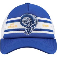 Los Angeles Rams Youth Stripe Trucker Adjustable Hat Royal | Mitchell & Ness