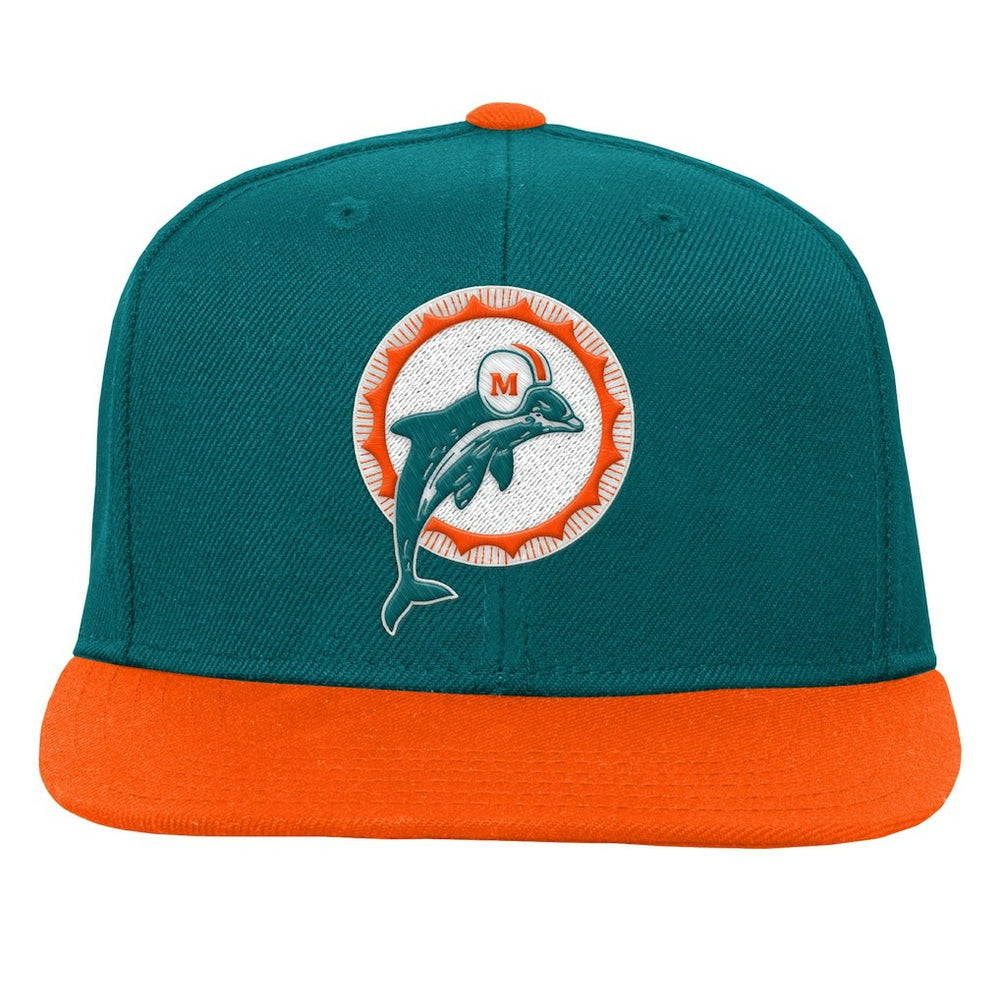 Miami Dolphins Youth Team Two-Tone Snapback Hat Aqua | Mitchell & Ness