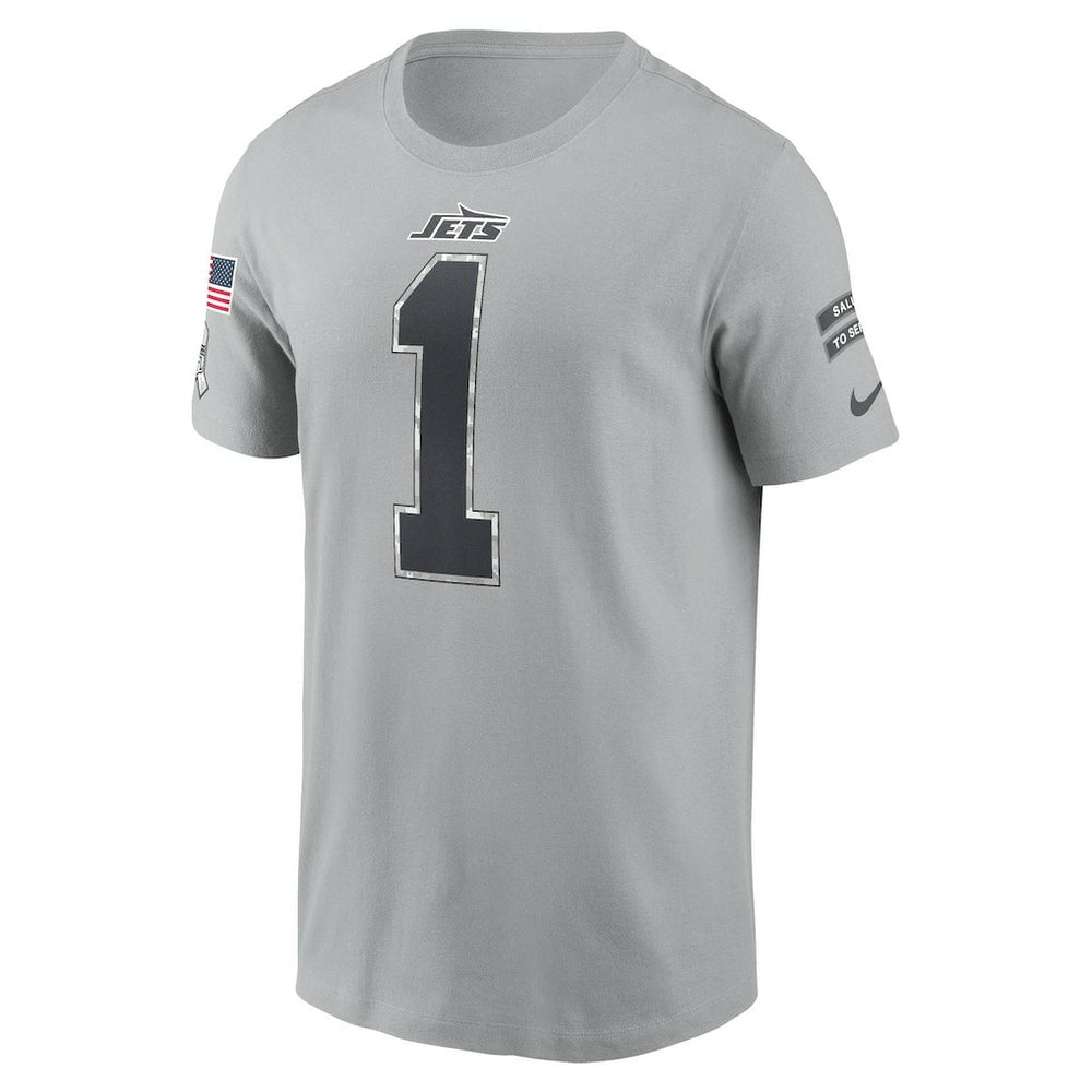 Ahmad Sauce Gardner New York Jets 2024 Salute To Service Name & Number T-Shirt Gray | Nike for Sale