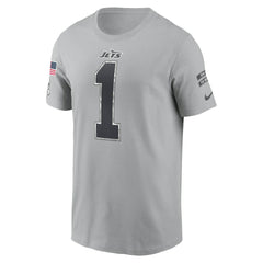 Ahmad Sauce Gardner New York Jets 2024 Salute To Service Name & Number T-Shirt Gray | Nike for Sale