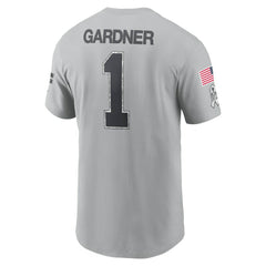 Ahmad Sauce Gardner New York Jets 2024 Salute To Service Name & Number T-Shirt Gray | Nike for Sale