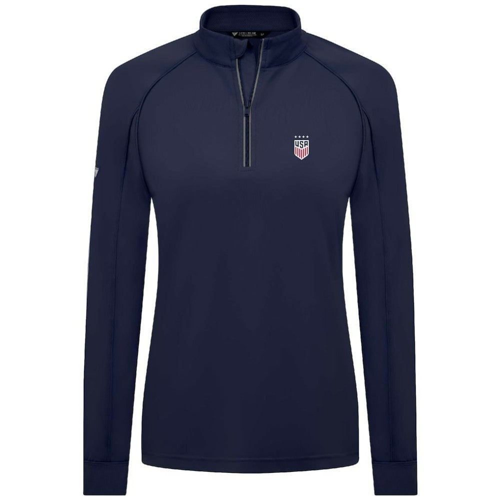 USWNT Levelwear Women's Kinetic Insignia Quarter-Zip Pullover Navy - FIFA World CUP