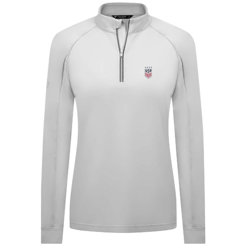 USWNT Levelwear Women's Kinetic Insignia Quarter-Zip Pullover White - FIFA World CUP