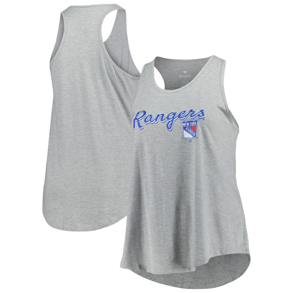 New York Rangers Fanatics Women's Plus Size Racerback Tank Top - Heather Gray - NHL