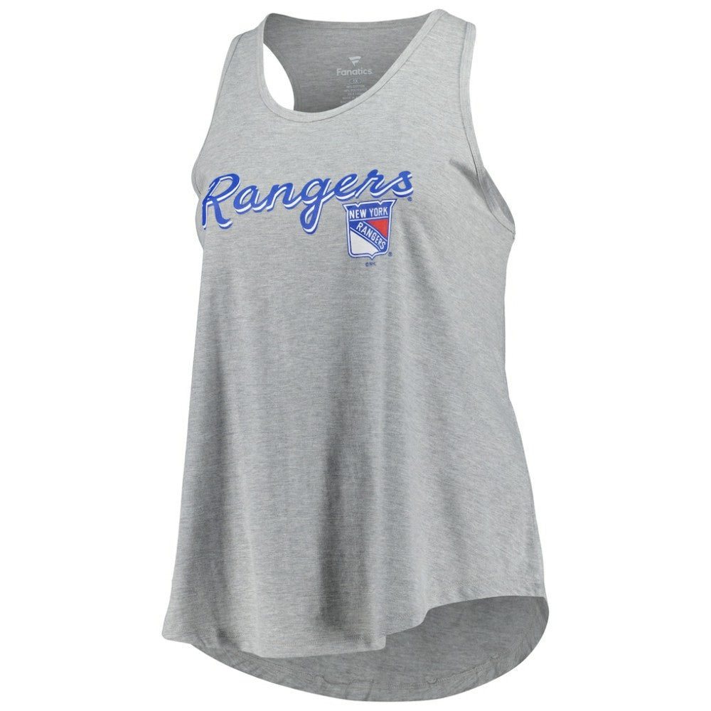 New York Rangers Fanatics Women's Plus Size Racerback Tank Top - Heather Gray - NHL
