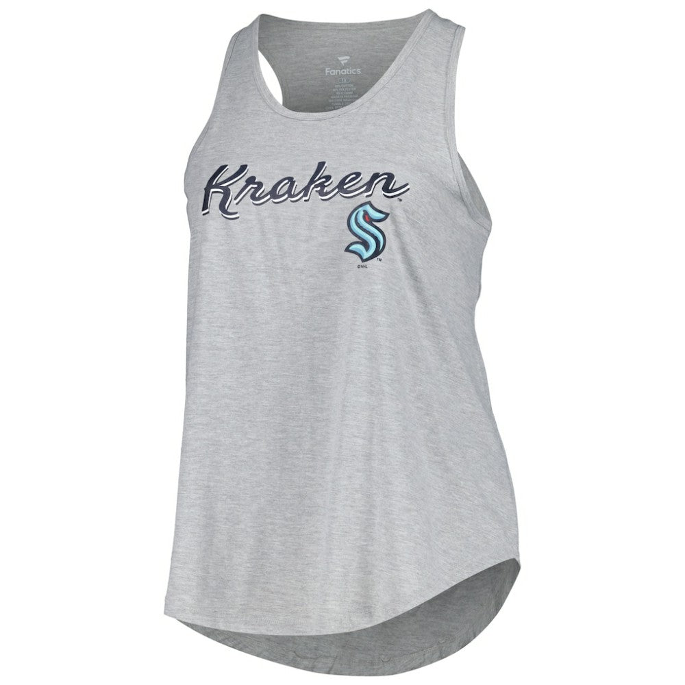Seattle Kraken Fanatics Women's Plus Size Racerback Tank Top - Heather Gray - NHL
