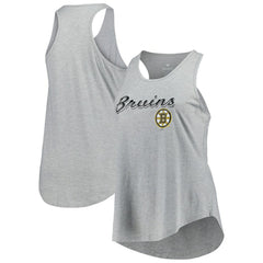 Boston Bruins Fanatics Women's Plus Size Racerback Tank Top - Heather Gray - NHL