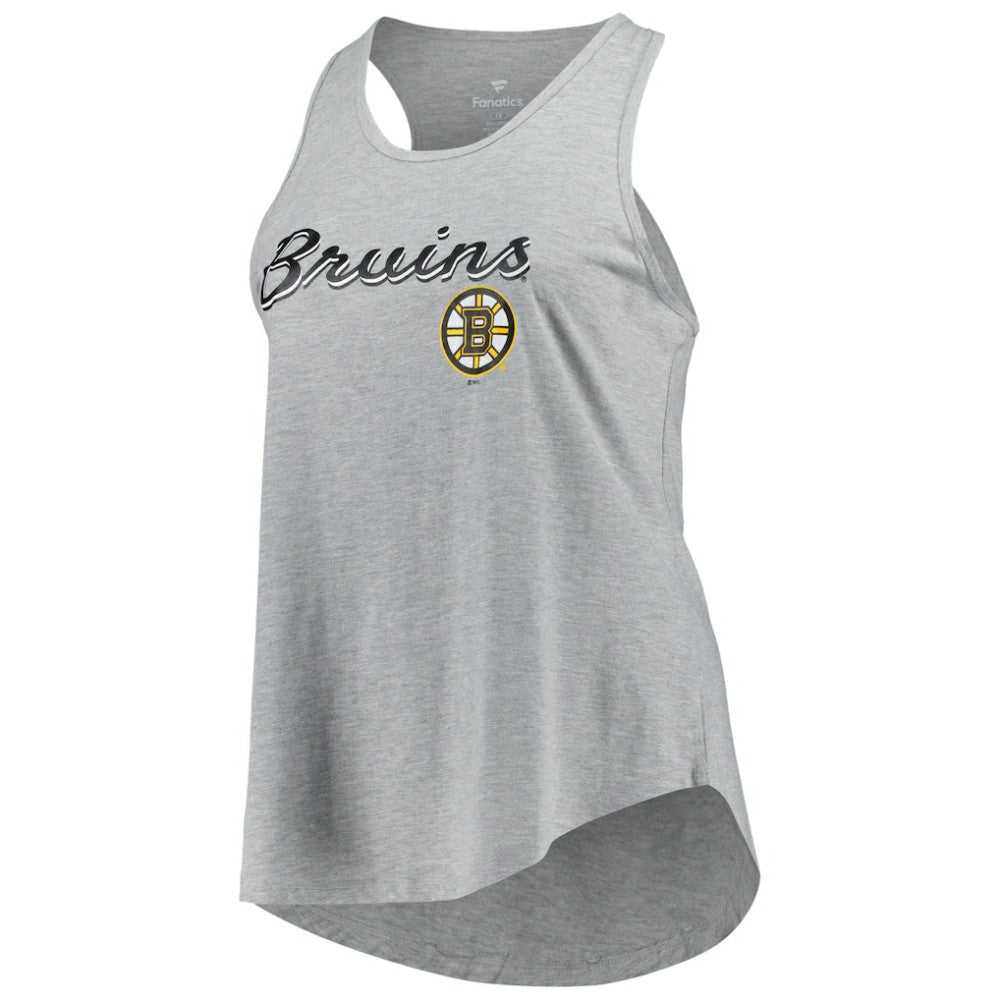 Boston Bruins Fanatics Women's Plus Size Racerback Tank Top - Heather Gray - NHL