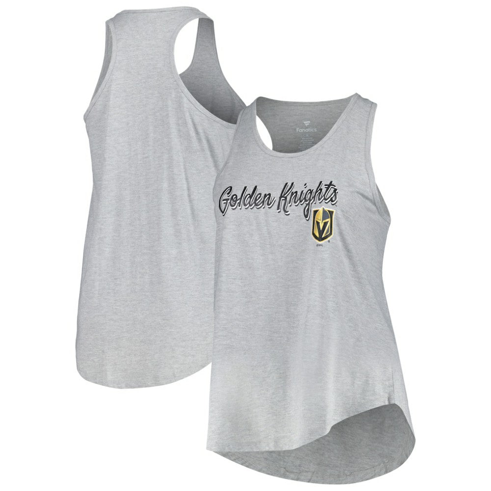 Vegas Golden Knights Fanatics Women's Plus Size Racerback Tank Top - Heather Gray - NHL