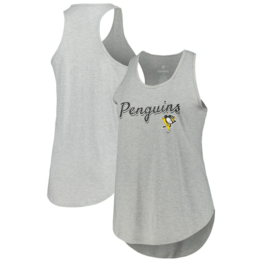 Pittsburgh Penguins Fanatics Women's Plus Size Racerback Tank Top - Heather Gray - NHL