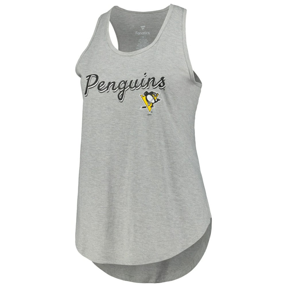 Pittsburgh Penguins Fanatics Women's Plus Size Racerback Tank Top - Heather Gray - NHL