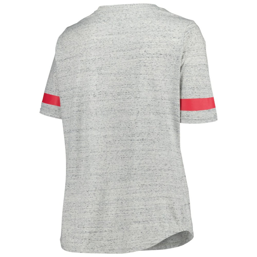 New Jersey Devils Fanatics Women's Plus Size Lace-Up T-Shirt - Heather Gray - NHL