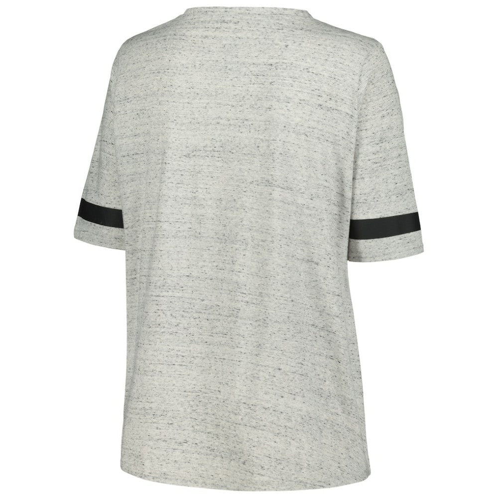 Pittsburgh Penguins Fanatics Women's Plus Size Lace-Up T-Shirt - Heather Gray - NHL