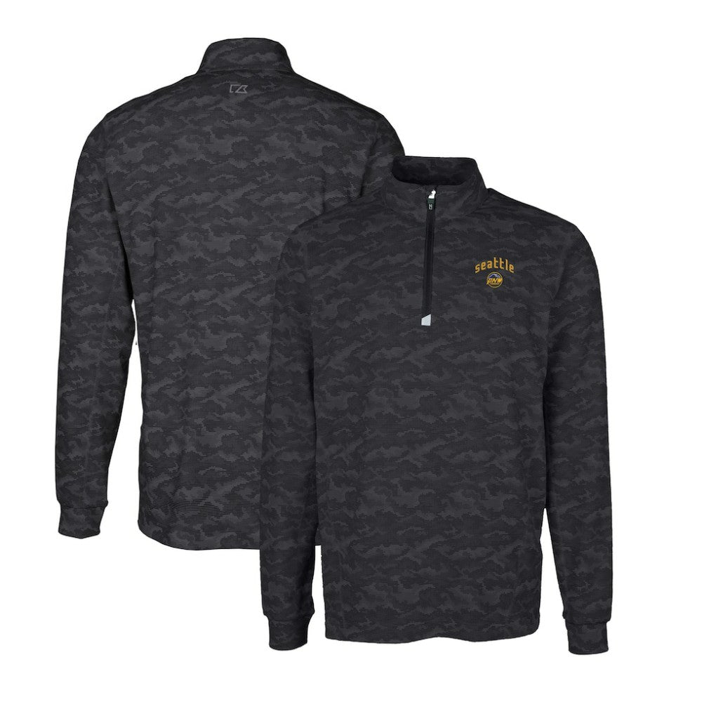 Seattle Mariners Cutter & Buck City Connect Big & Tall Traverse Camo Print Stretch Quarter-Zip Pullover Top - MLB