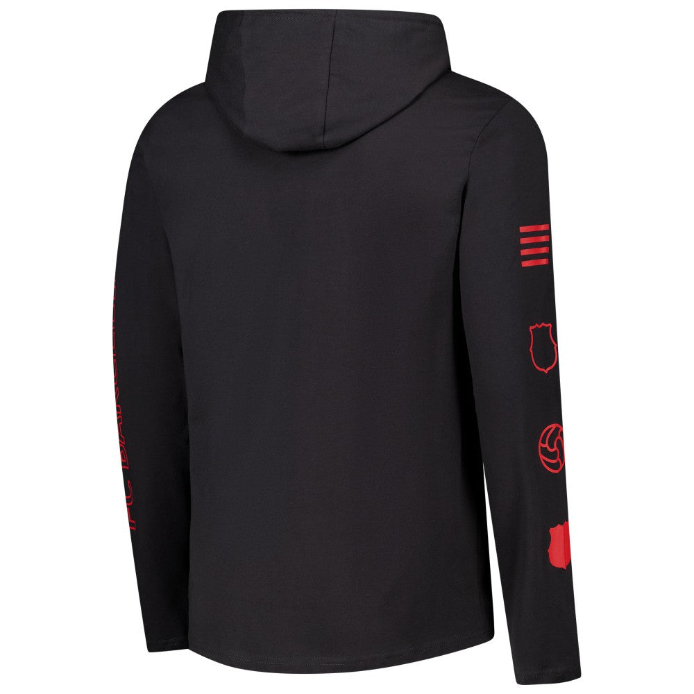 Barcelona Wordmark Long Sleeve Hoodie T-Shirt- Charcoal - FIFA World CUP