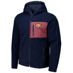 Barcelona Sherpa Full-Zip Hoodie Jacket Navy - FIFA World CUP
